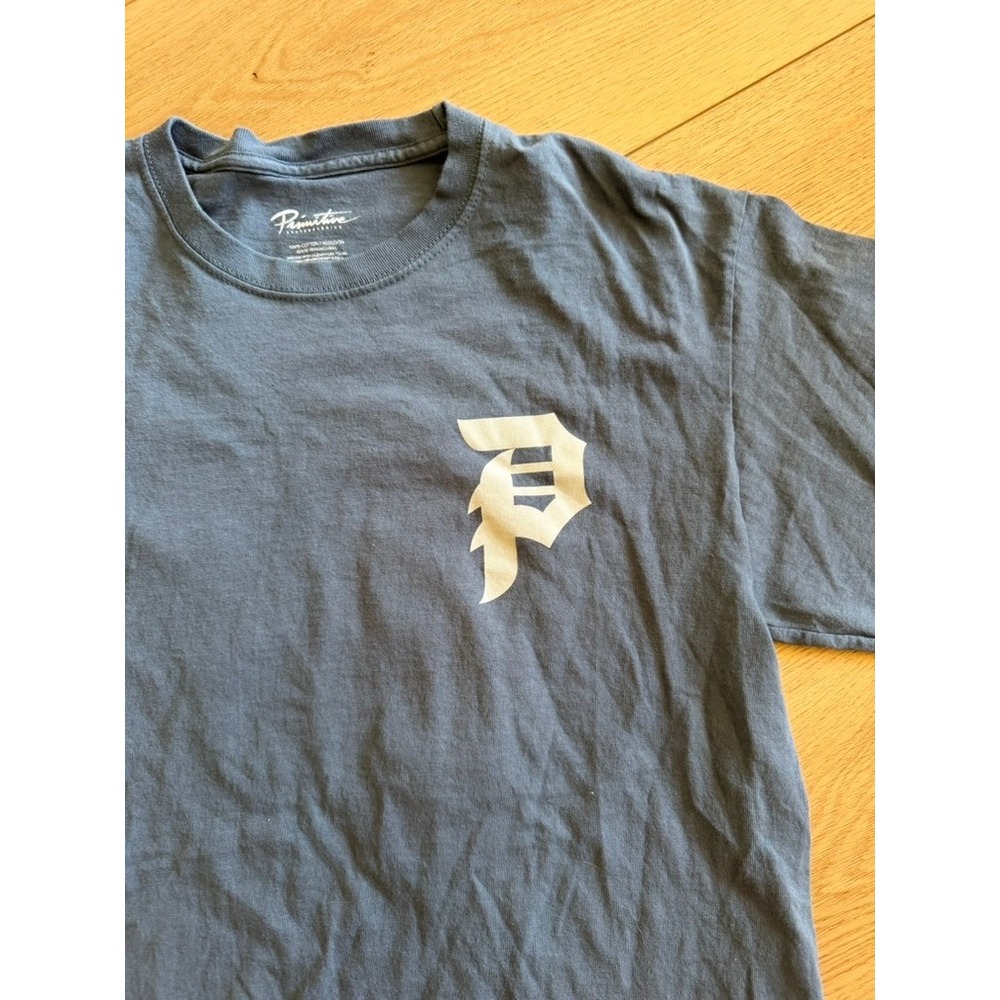 Primitive Skateboarding Mens Slate Blue Dirty P Logo Graphic T-Shirt Size M‎